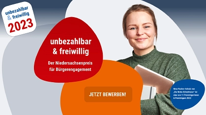 Plakat Ehrenamtspreis "unbezahlbar und freiwillig" © Niedersächsische Staatskanzlei