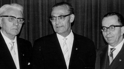 Bürgermeister Hermann Röber und Ratsherr Fritz Arend