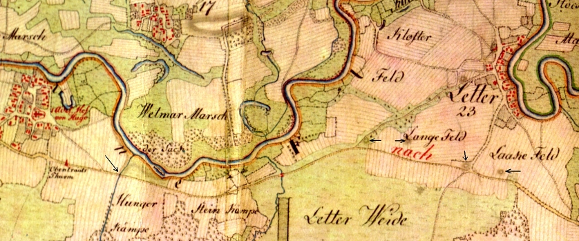 Letter und Seelze nach der Kurhannoverschen Landesaufnahme 1781