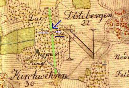 Kirchwehren Prinzentisch Lageplan 1781