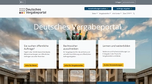 Screenshot der Homepage des Deutschen Vergabeportals