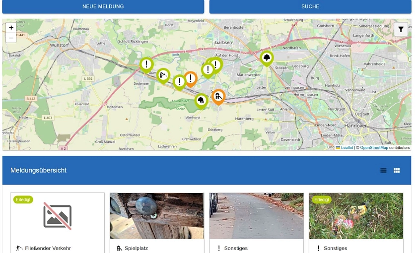 Screenshot der Meldoo-Webanwendung&nbsp;&copy;&nbsp;meldoo