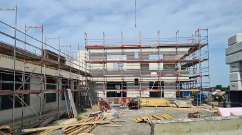 Neubau GS + Kita in Harenberg - Bilder von der Baustelle 15 - 24.08.2023 - Blick auf die Mehrzweckräume