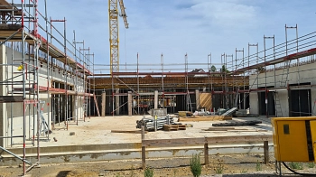 Neubau GS + Kita in Harenberg - Bilder von der Baustelle 22 - 24.08.2023 - Mensa