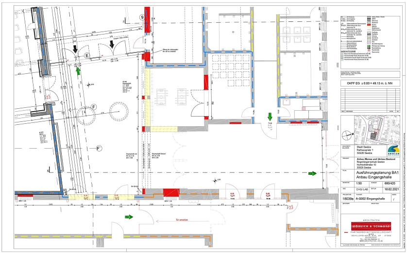 Regenbogenschule Grundriss Erdgeschoss Eingangshalle&nbsp;&copy;&nbsp;Stadt Seelze